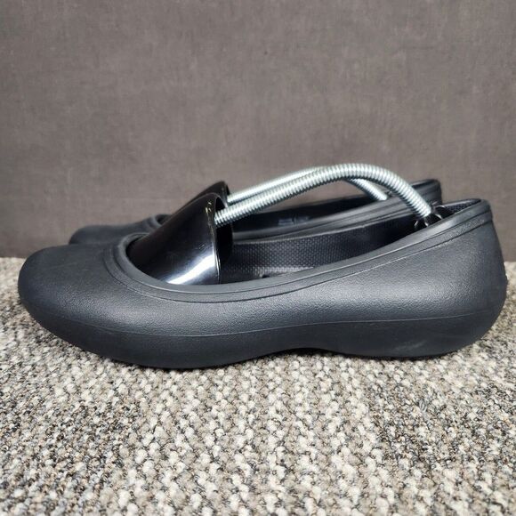 Crocs Ballet Flats Womens Size 9 Black Slip Resistant Comfort Slip On Shoes - Picture 3 of 10
